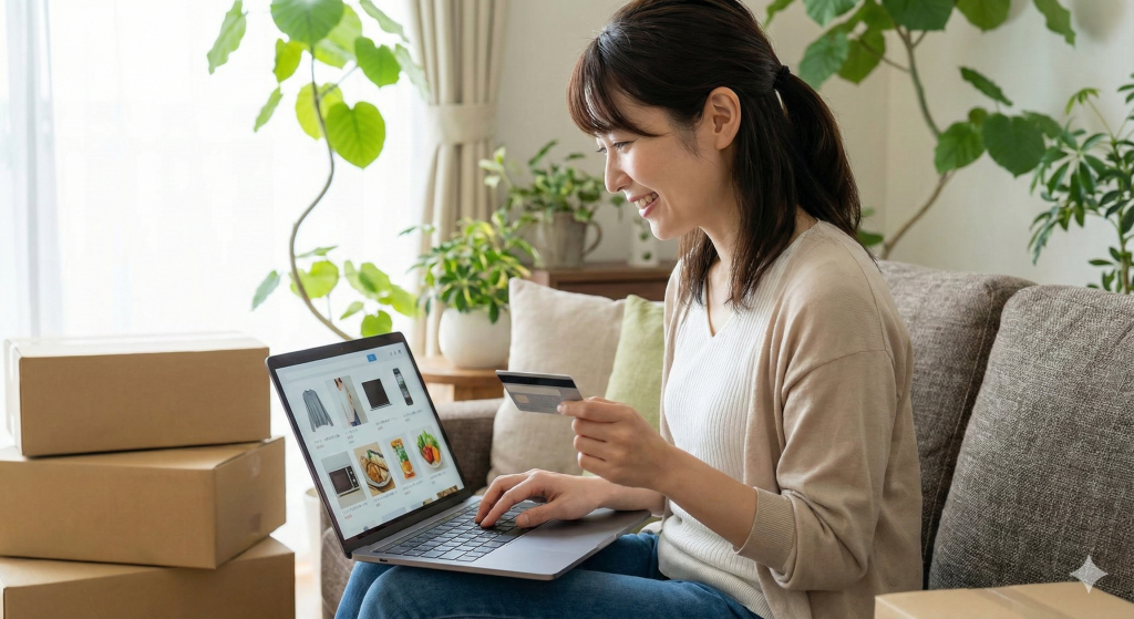 ネット通販する女性