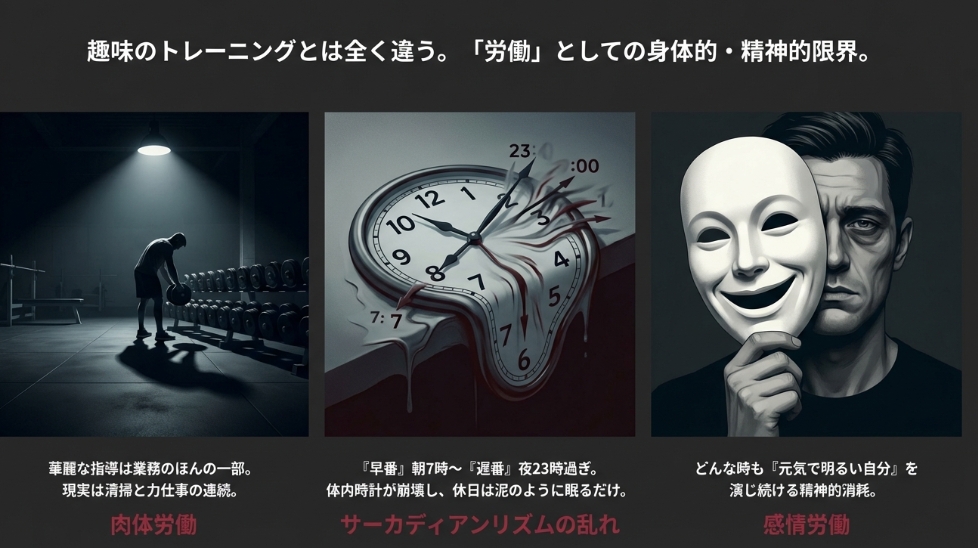 ジムインストラクターのきつい労働環境と感情労働のストレス