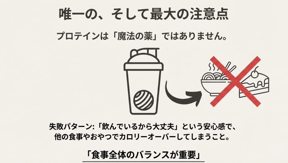 プロテインダイエットで失敗する食事バランスの悪化とカロリーオーバーの注意点