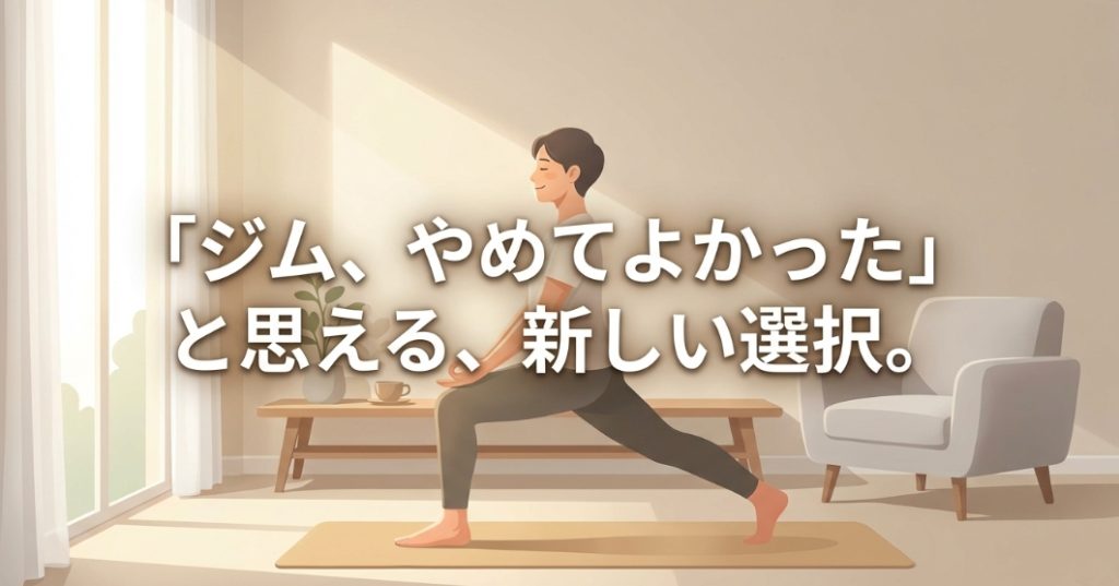 ジムをやめてよかったと思える新しい選択のタイトルスライド