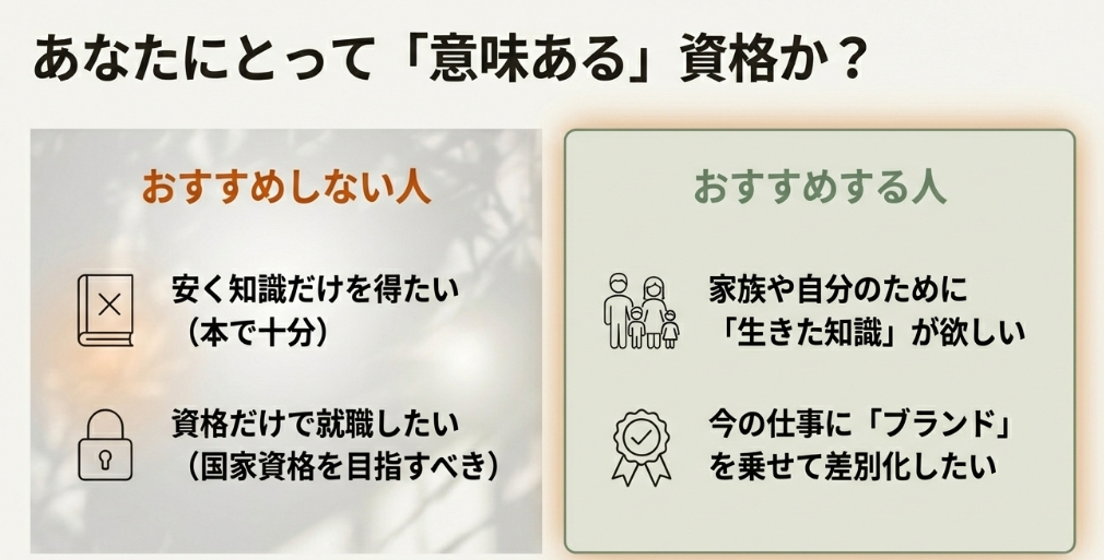 アスリートフードマイスター取得をおすすめする人とおすすめしない人の特徴チェックリスト