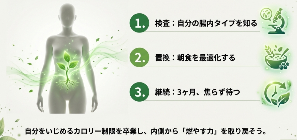 ダイエットではなく身体のパートナー（腸内細菌）を育てるという、ボディグラノーラの本質的なコンセプトイメージ。