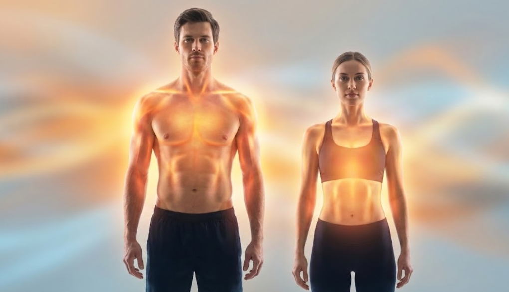 エネルギー消費の違いを視覚的に表した、男性と女性の基礎代謝のイメージ図