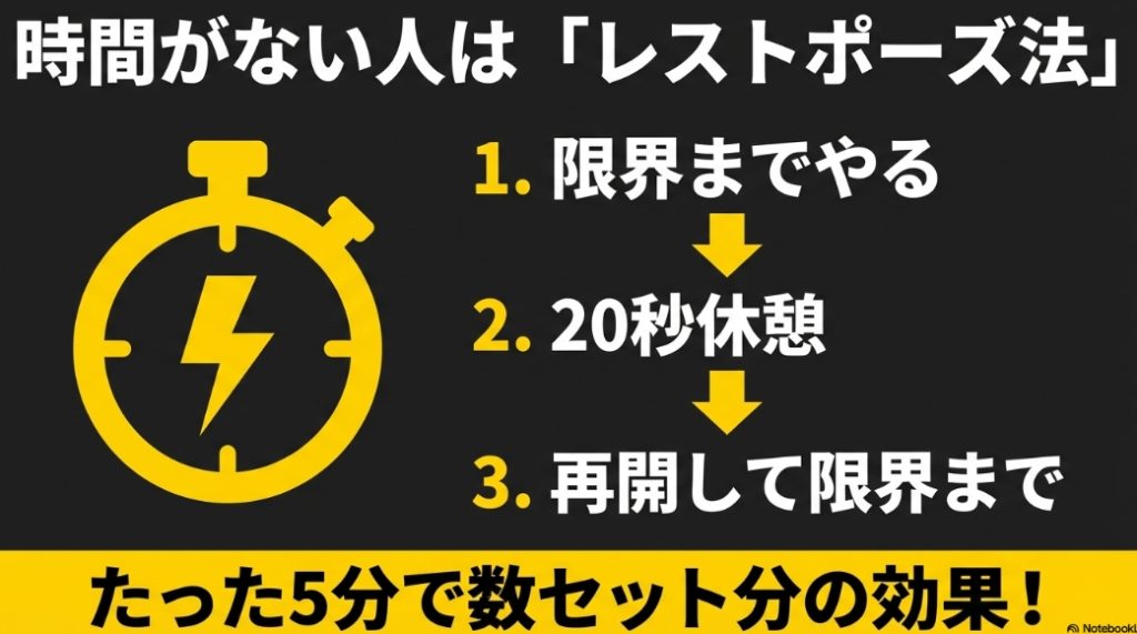 短時間で効果を出すレストポーズ法の具体的なやり方
