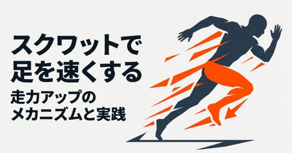 スクワットで足を速くする走力アップのメカニズムと実践方法のタイトルスライド