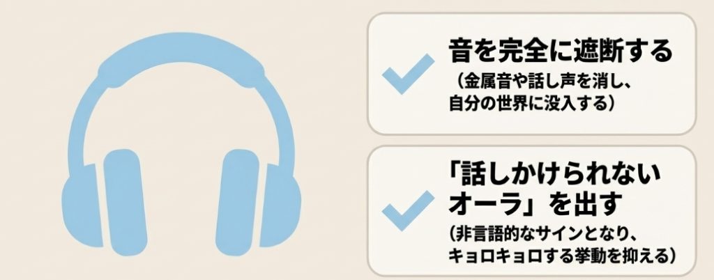ジムでイヤホンを装着し外界の音を遮断することで自分の世界に没入する対策方法